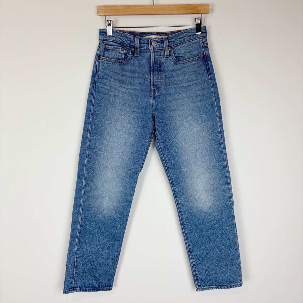 Levi's Womens Wedgie Straight Jeans 25 Button Fly‎ Waterless Blue